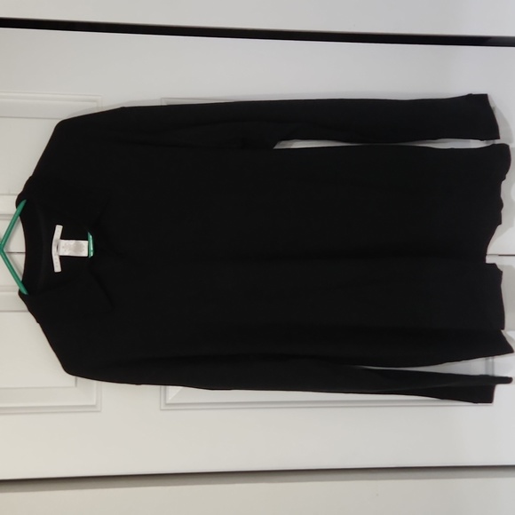 Perry Ellis black long sleeve 2 buttons at collar. Cotton Collared soft Medium M - Picture 4 of 6